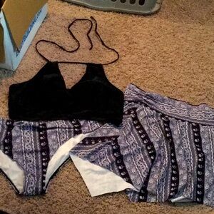 Shein bikini and skirt cover up